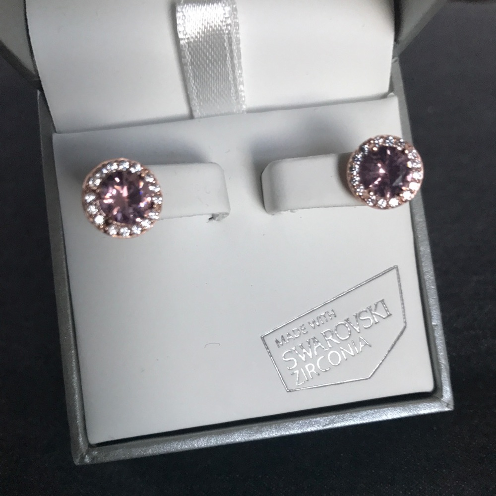SOLD Sterling silver & Swarovski zirconia earrings - Picture 4 of 4